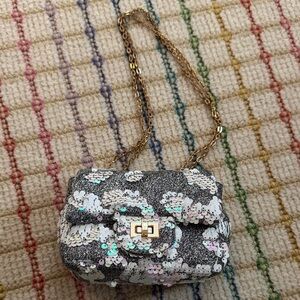 Sequin Chain Shoulder Bag